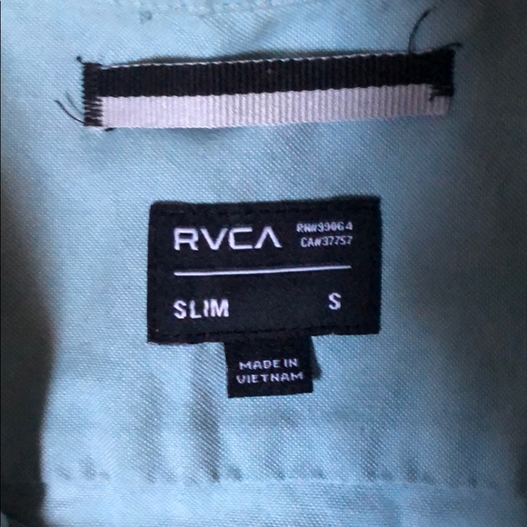RVCA Button Up Shirt Small Light Green - Picture 4 of 4